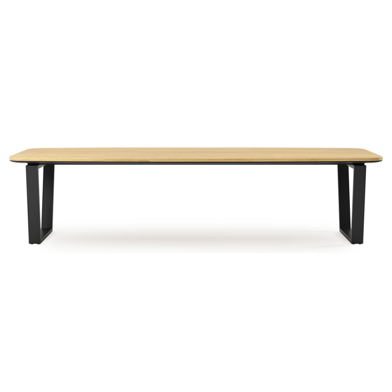 Pagino tuintafel bootvorm in aluminium en teak - L 315 x B 115 x H 73 cm