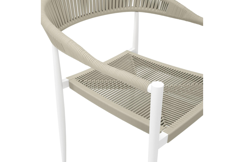 Tora tuinset in wit aluminium en polywood met 6 Guarda tuinstoelen