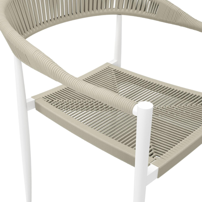 Bahia tuinset rechthoekig in wit aluminium en polywood met 6 Guarda tuinstoelen