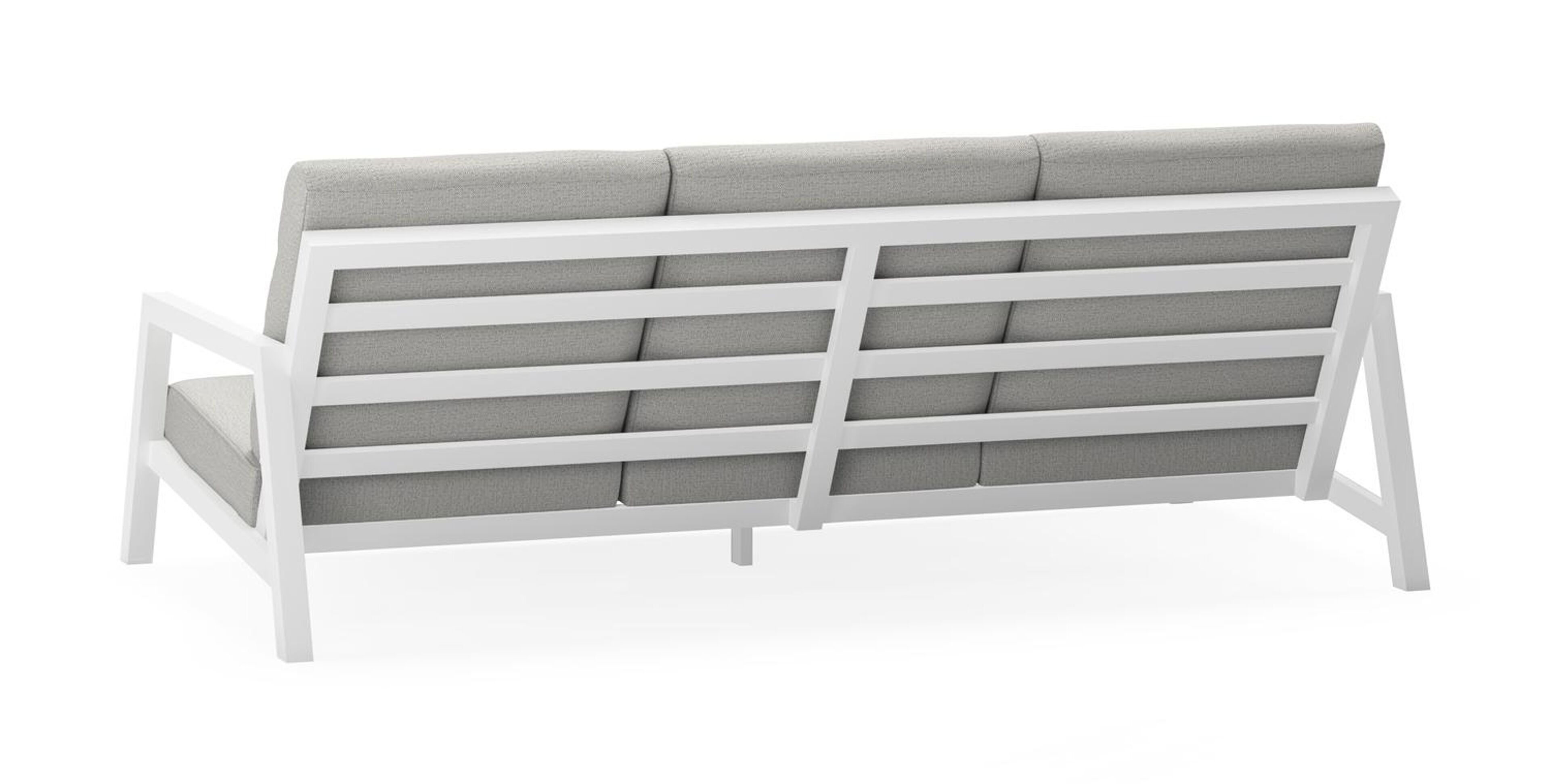 Zen'so loungebank 3-zit in wit aluminium met savane nimbus all weather sunbrella® luxe kussen