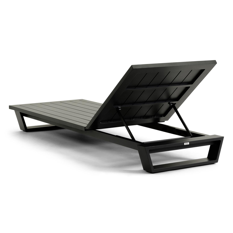 Pagino verstelbaar ligbed in zwart aluminium met althea chalk all weather Cosytica kussen