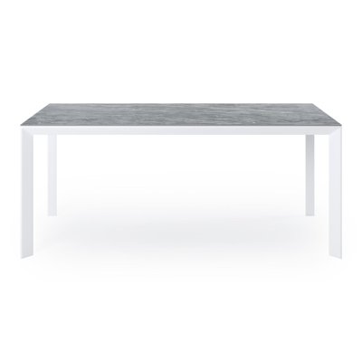 Malito tuintafel in wit aluminium en volkeramiek mar del plata - L 180 x B 80 x H 75,5 cm