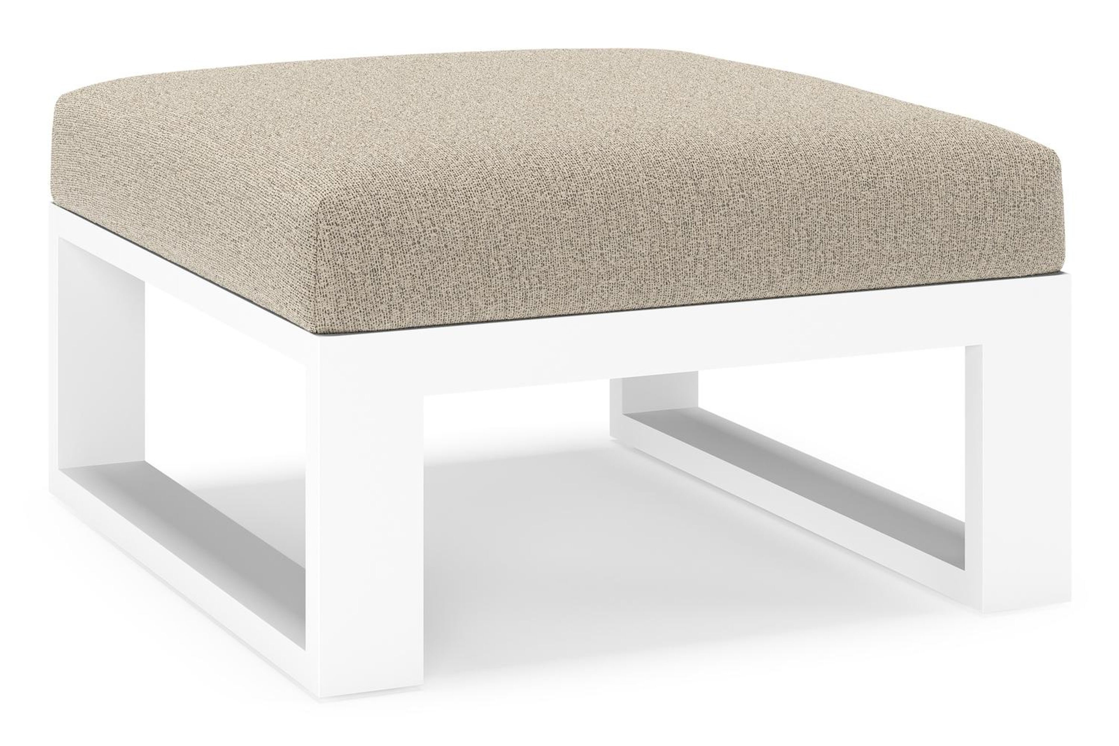 Verato poef in wit aluminium met catania beige all weather cosytica kussen