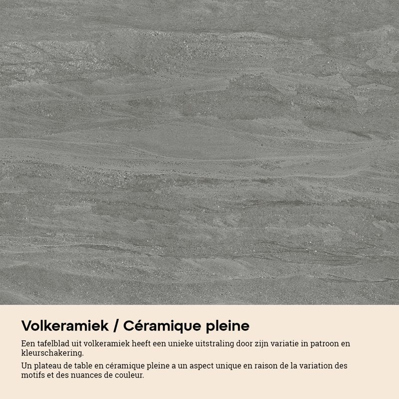 Cesano tuintafel in wit aluminium en volkeramiek aspen grey - L 280 x B 110 x H 75 cm