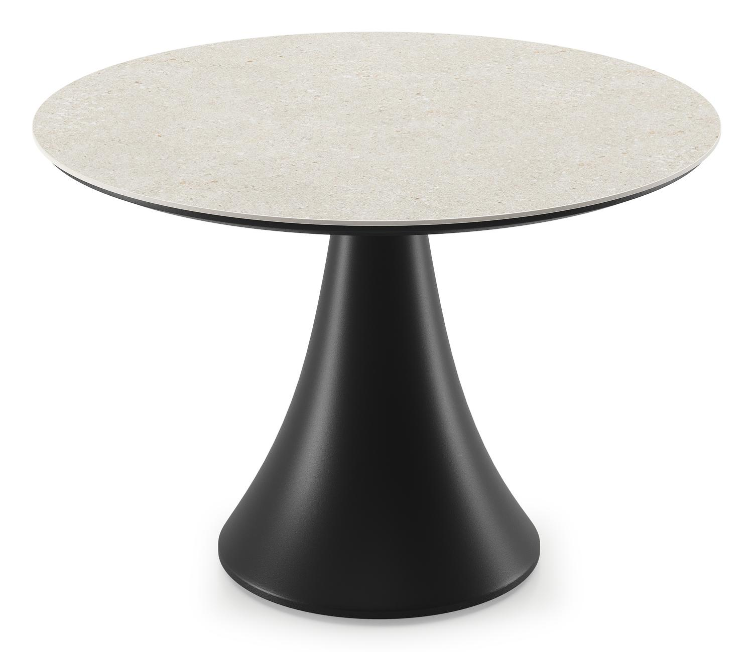 Table basse Fano en noir aluminium et céramique pleine shilin - Diam. 85 x Haut. 55 cm