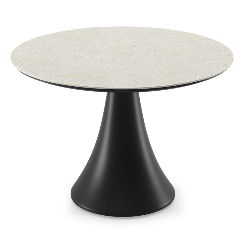 Table basse Fano en noir aluminium et céramique pleine shilin - Diam. 85 x Haut. 55 cm