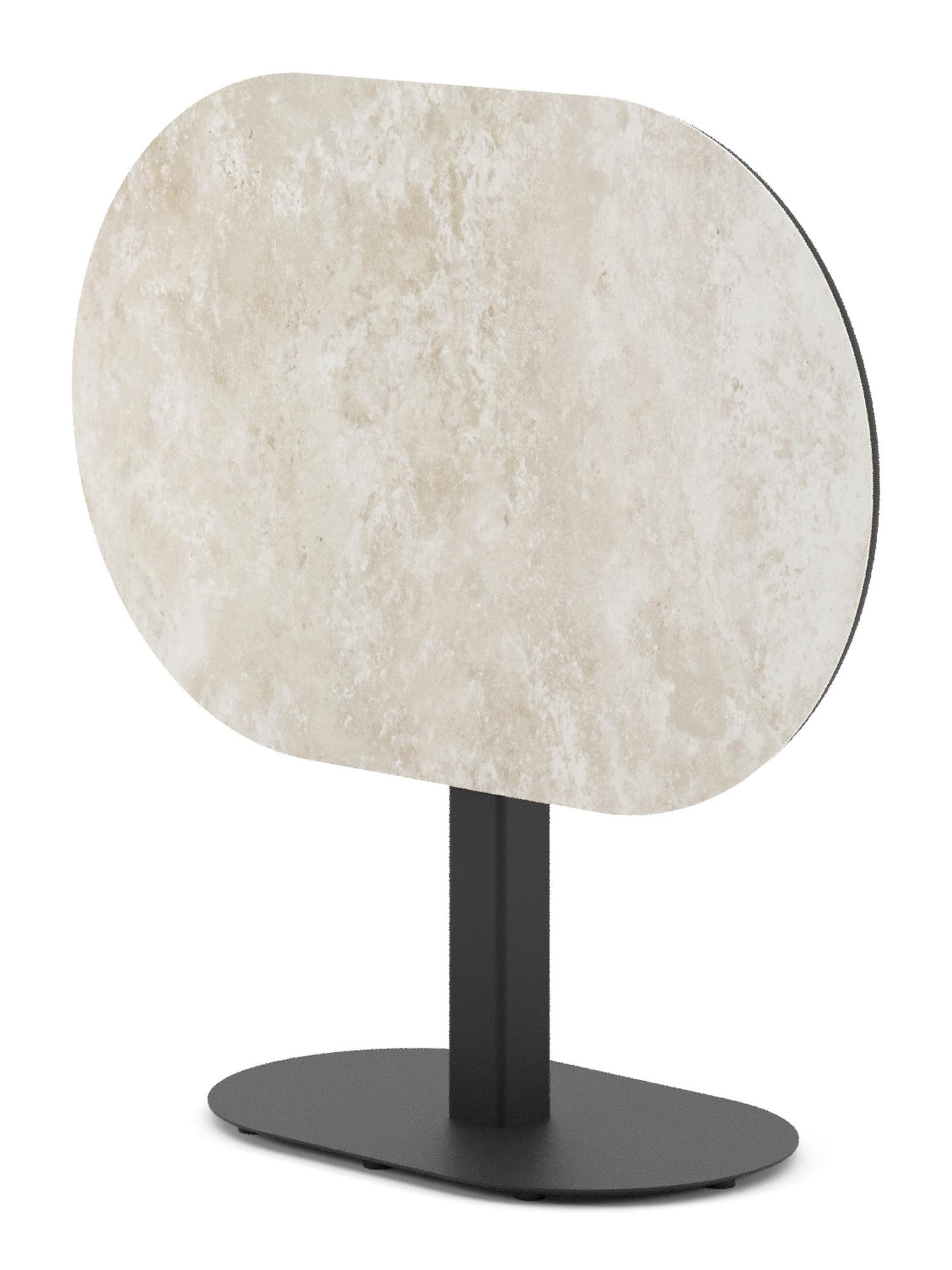 Table de jardin Teramo inclinable bombo en aluminium noir et céramique pleine Rapolano - Lg. 110 x Lrg. 70 x Haut. 74 cm