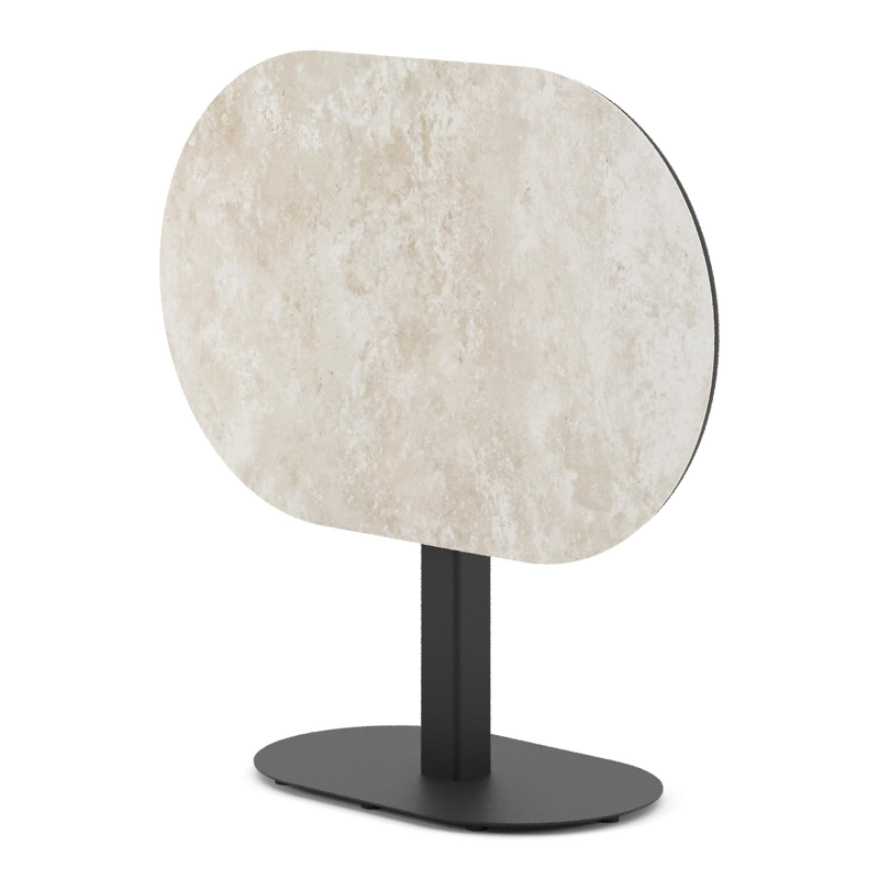 Table de jardin Teramo inclinable bombo en aluminium noir et céramique pleine Rapolano - Lg. 110 x Lrg. 70 x Haut. 74 cm