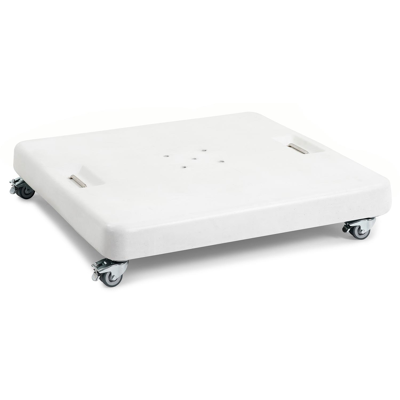 Rufina zweefparasol in wit aluminium met grijs polyester parasoldoek - L1: 250 x L2: 350 cm (met voet)