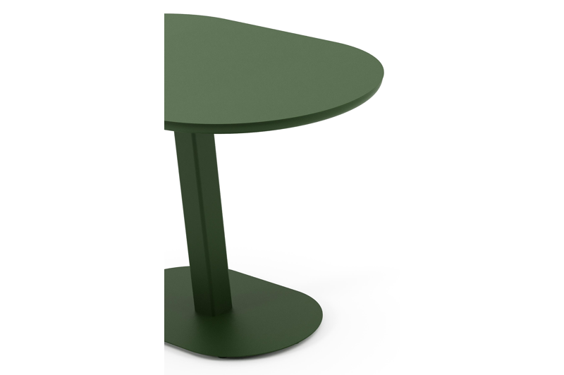 Table de jardin inclinable Teramo rectangulaire arrondie en aluminium vert - Lg. 110 x Lrg. 70 x Haut. 74 cm