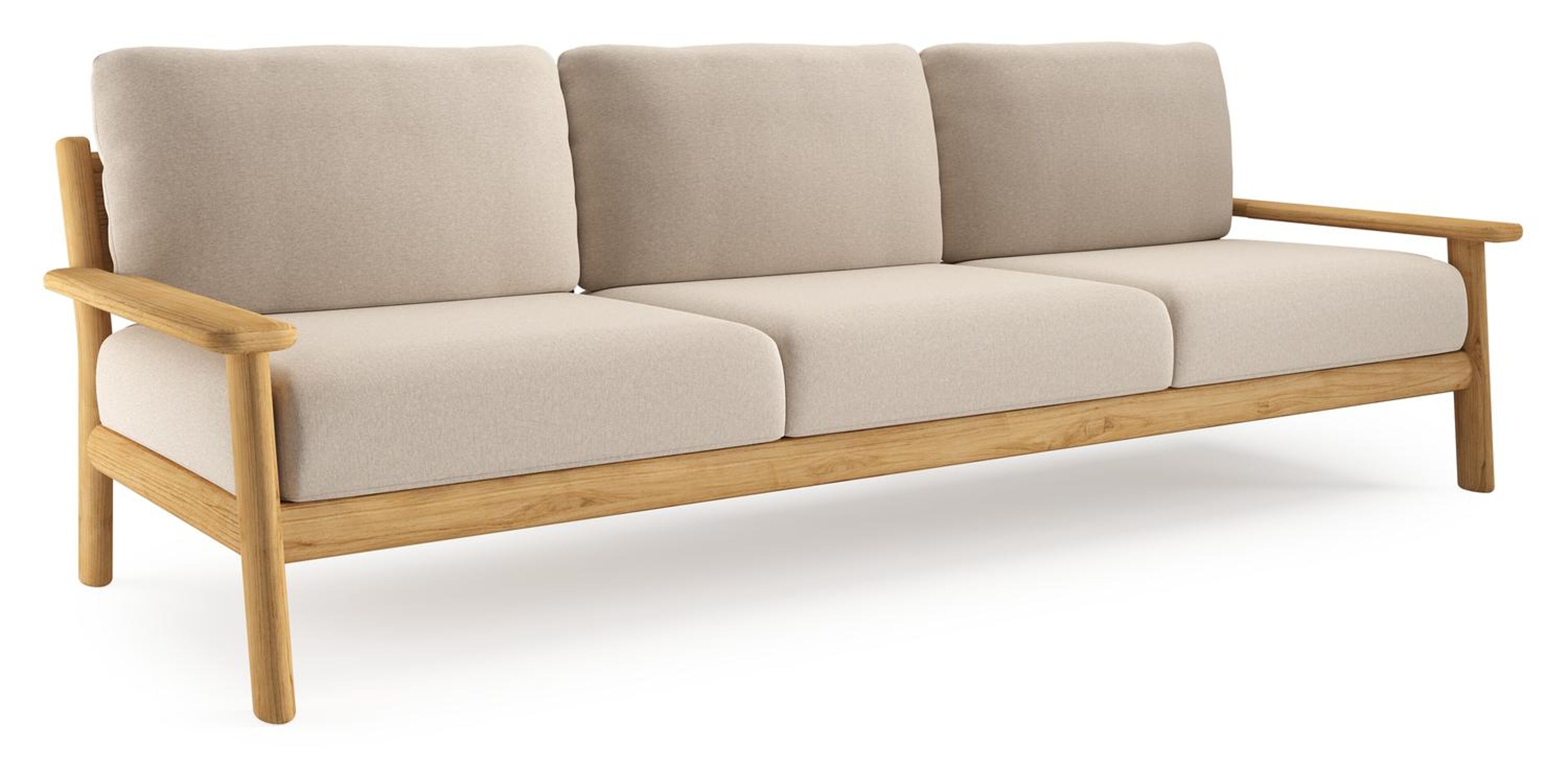 Amaro loungebank in teak met heritage ash all weather sunbrella® luxe kussen