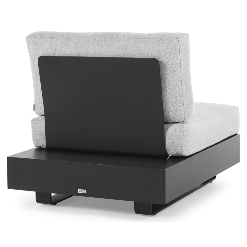 Tufo loungezetel 1-zit in zwart aluminium met savane nimbus all weather sunbrella® luxe kussen