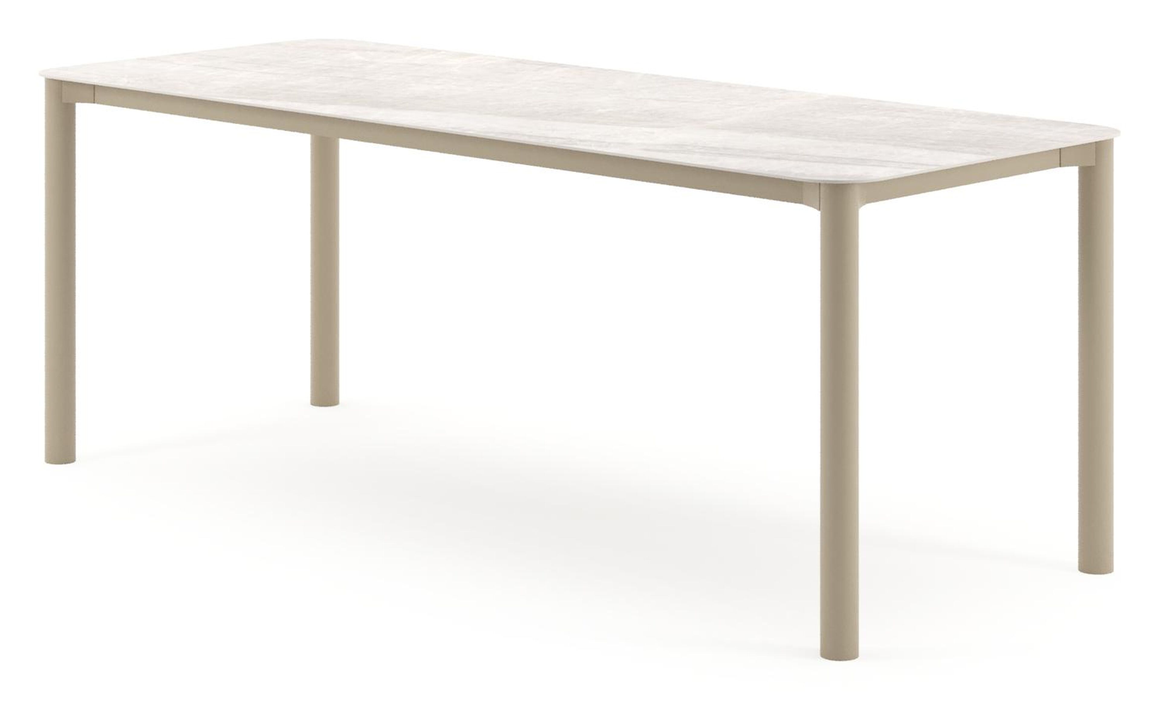 Orso tuintafel rechthoekig afgerond in beige aluminium en volkeramiek Taj Mahal - L 200 x B 80 x H 74.5 cm