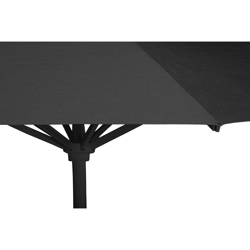 Solino staanparasol in zwart aluminium met zwart all weather sunbrella® premium parasoldoek - Dia. 400 cm (met voet)