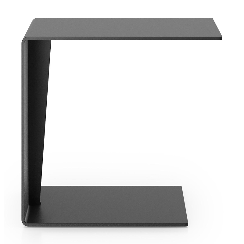Table d'appoint Tufo en aluminium noir - Lg 40 x larg. 47 x H 45 cm