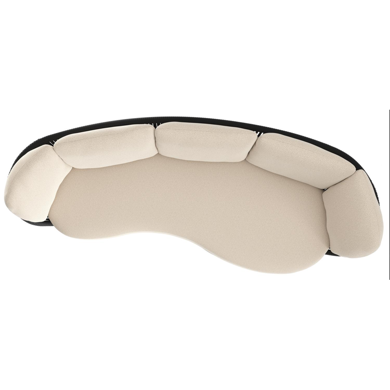 Lupino loungebank in zwart aluminium en zwart verticaal geweven luxe vlakke brede rope met lopi sand all weather sunbrella® luxe kussen