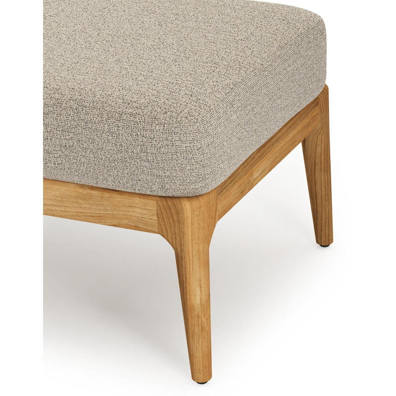 Pouf Orso en teck et coussins en all weather cosytica Catania Beige