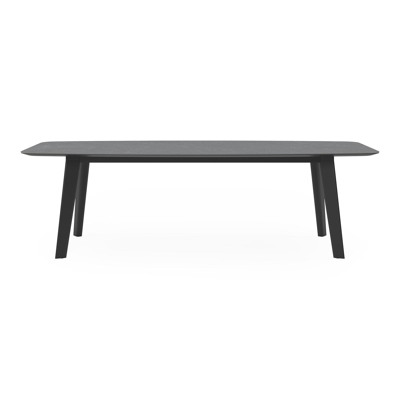 Lacrima tuintafel in zwart aluminium en volkeramiek pierre bleue - L 255 x B 115 x H 74 cm