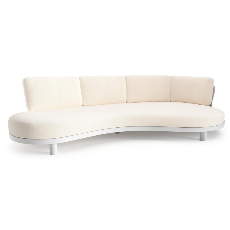 Donato loungebank in wit aluminium met lopi snow all weather sunbrella® luxe kussen