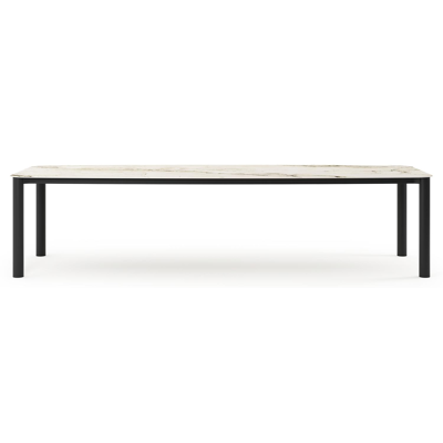 Orso tuintafel bootvorm in zwart aluminium en volkeramiek colorado dunes - L 315 x B 115 x H 75 cm