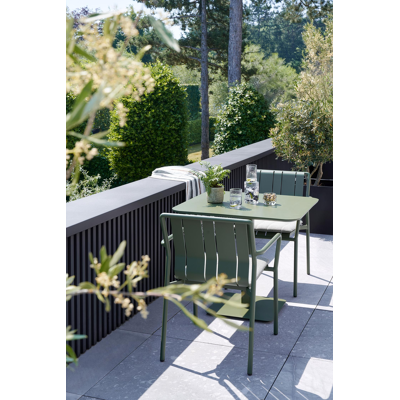 Fano kantelbare tuintafel in groen aluminium - L 80 x B 80 x H 73 cm