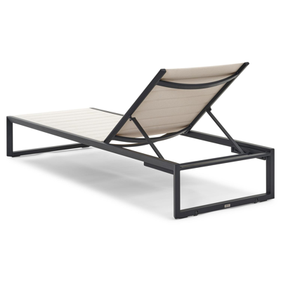 Cirello verstelbaar ligbed in zwart aluminium en beige comfort textilene