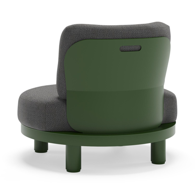 Donato loungestoel in groen aluminium met all weather sunbrella® luxe Savane Tornado kussen
