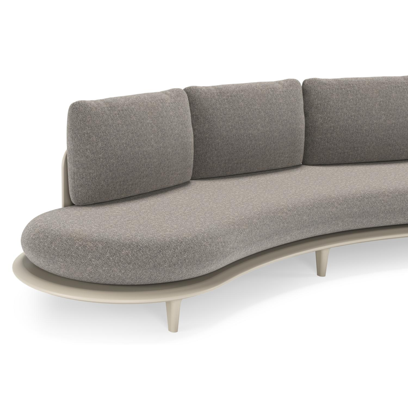 Bomero loungebank in beige aluminium met chartres drizzle all weather sunbrella® luxe kussen