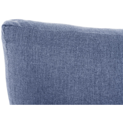 Fauteuil de jardin Alora pièce intermédiaire en aluminium noir avec coussin en polyester denim