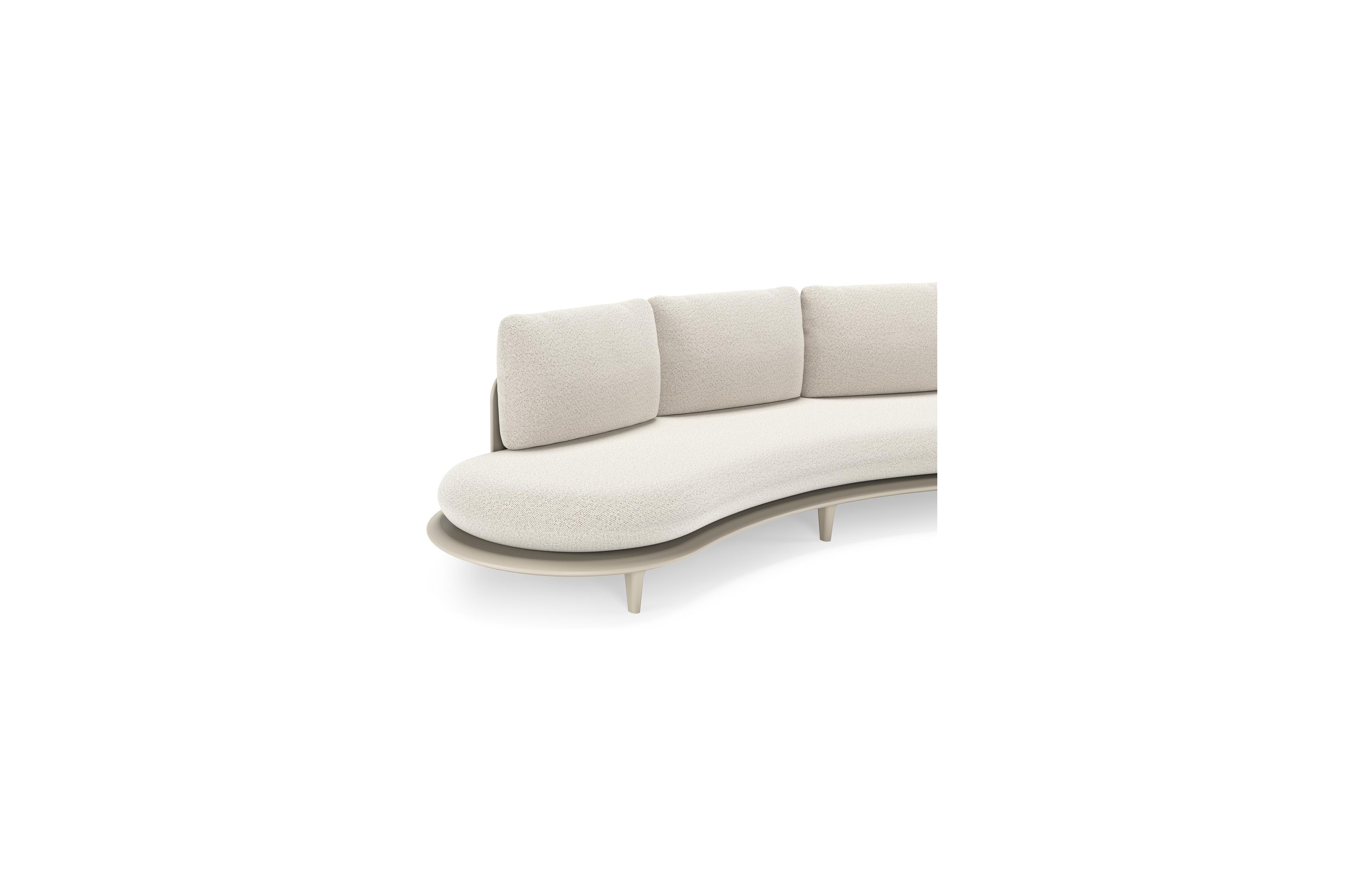 Bomero loungebank in beige aluminium met firenze natural all weather solica kussen