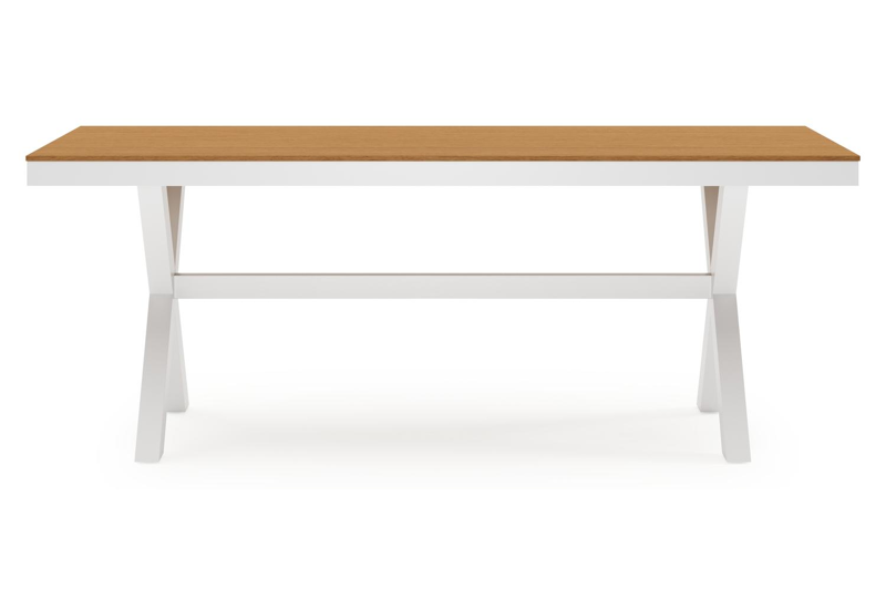 Bahia tuinset in wit aluminium en polywood tafelblad met 6 stapelbare Bahia tuinstoelen