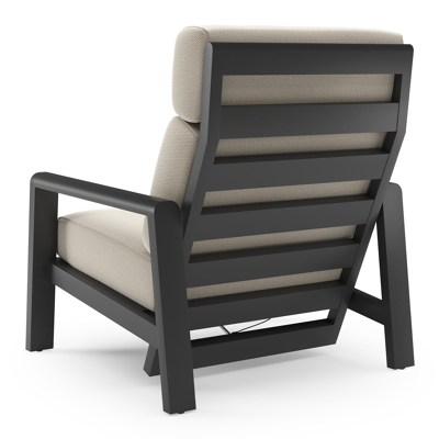 Cosenzo loungestoel in zwart aluminium met lopi marble all weather sunbrella® luxe kussen