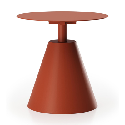 Lucca bijzettafel  in roestbruin aluminium - Dia. 50 cm