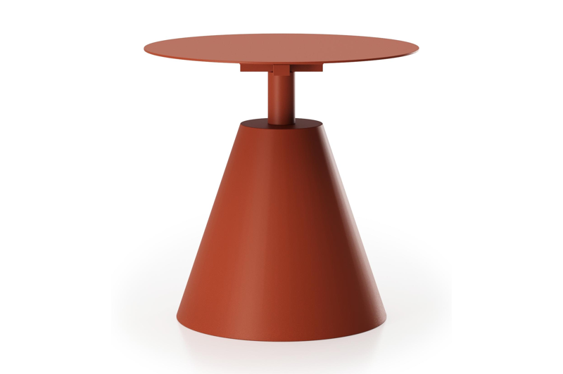 Lucca bijzettafel  in roestbruin aluminium - Dia. 50 cm