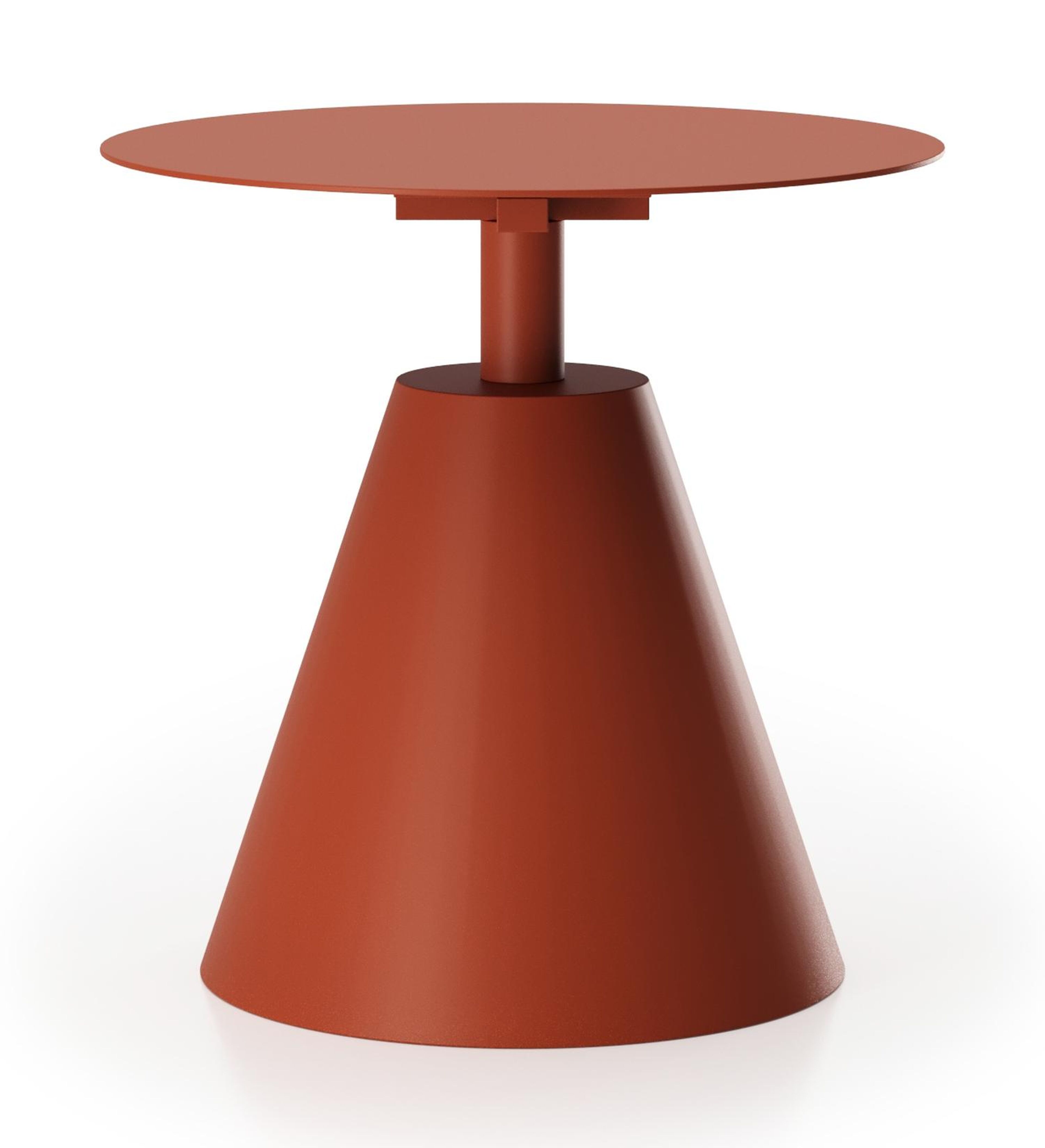 Table d'appoint Lucca en aluminium brun rouille - Diam. 50 cm