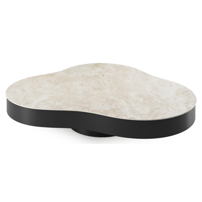 Lomano loungetafel cloud in zwart aluminium en volkeramiek Rapolano - L 131 x B 108 x H 25 cm