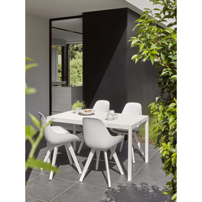 Mesa tuinstoel in wit aluminium en wit kunststof