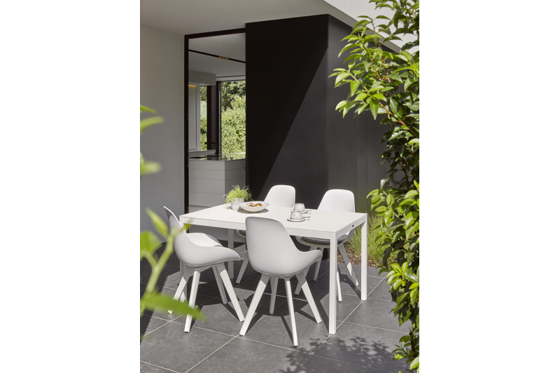 Mesa tuinstoel in wit aluminium en wit kunststof