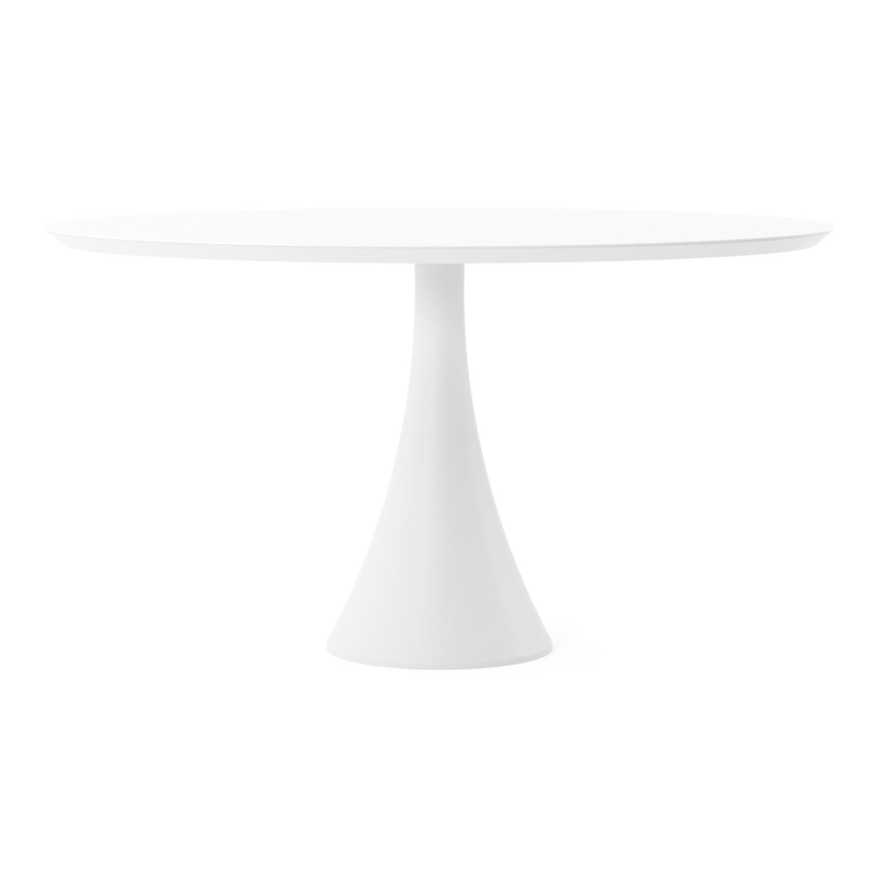 Fano tuintafel ovaal in wit aluminium en volkeramiek Arctic White - L 140 x B 80 x H 74.5 cm