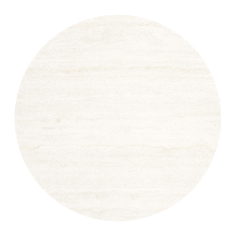 Bomero loungetafel rond in zwart aluminium en volkeramiek Travertino Bianco - Dia. 84 x H 32.2 cm