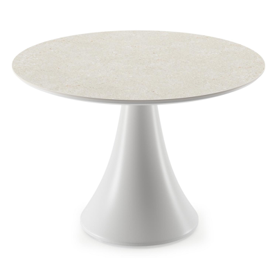 Fano loungetafel in wit aluminium en volkeramiek shilin - Dia. 85 x H 55 cm