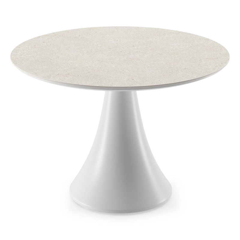 Fano loungetafel in wit aluminium en volkeramiek shilin - Dia. 85 x H 55 cm