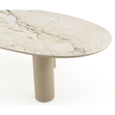 Amico tuintafel mango in beige aluminium en volkeramiek Colorado Dunes - L 320 x B 140 x H 73.5 cm