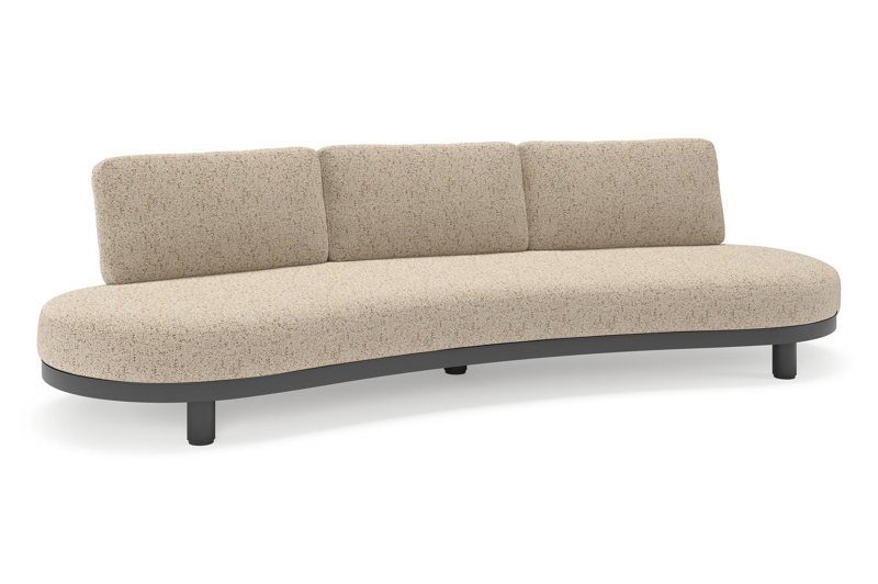 Donato loungebank in zwart aluminium met all weather cosytica Bora Jungle kussen