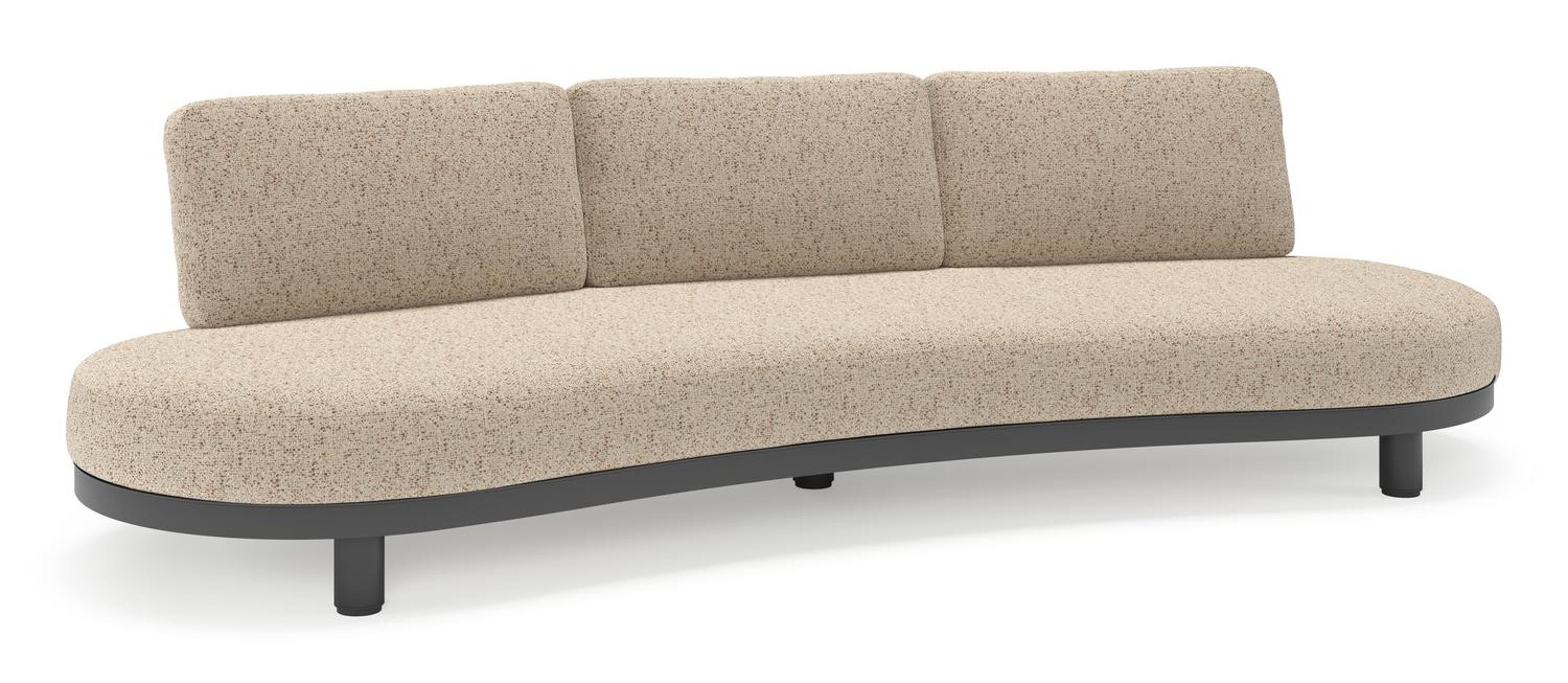 Donato loungebank in zwart aluminium met all weather cosytica Bora Jungle kussen