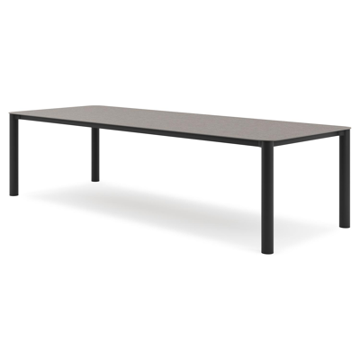 Orso tuintafel rechthoekig afgerond in zwart aluminium en volkeramiek wulong - L 290 x B 110 x H 74.5 cm