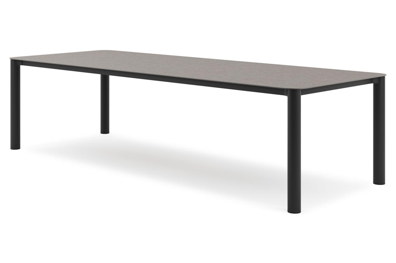 Orso tuintafel rechthoekig afgerond in zwart aluminium en volkeramiek wulong - L 290 x B 110 x H 74.5 cm