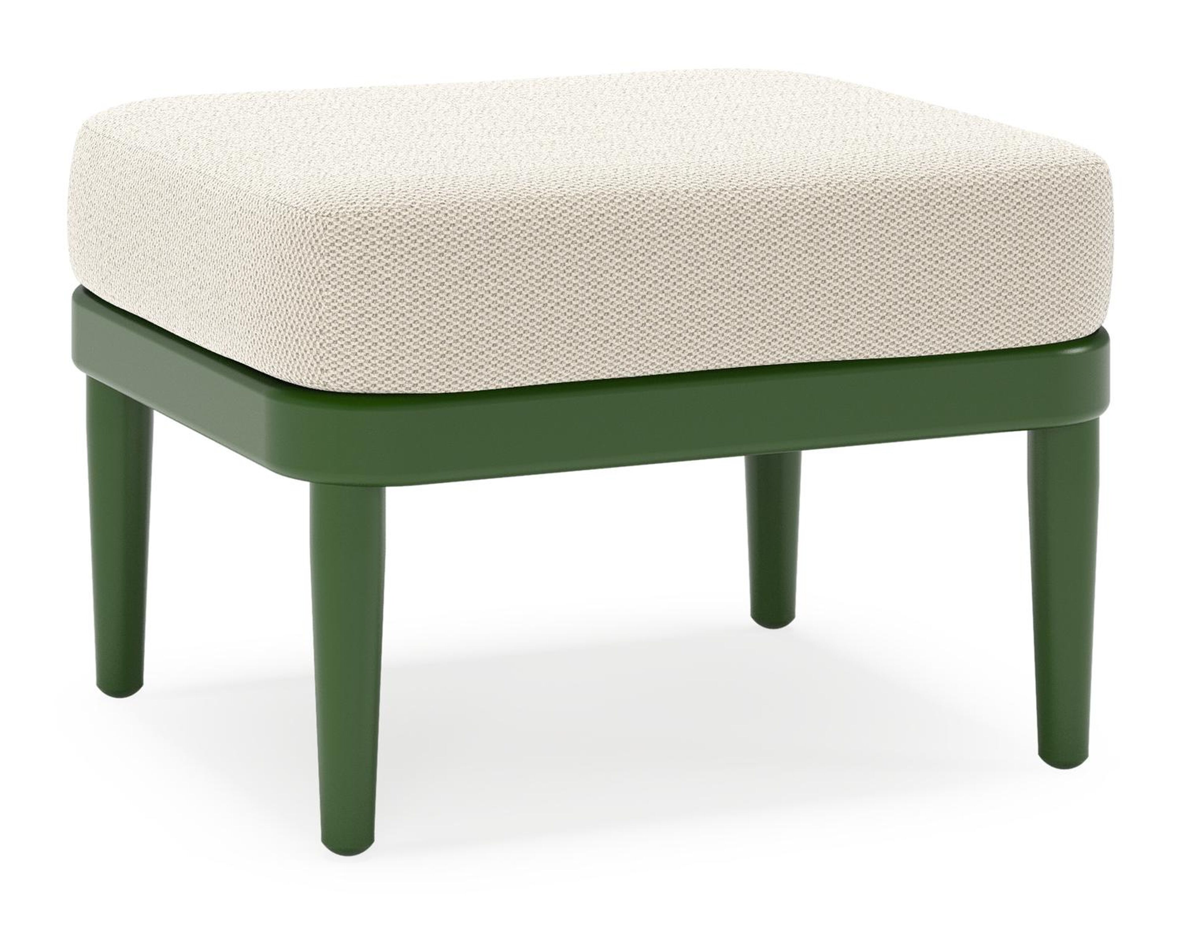 Orso poef in groen aluminium met Lopi Marble all weather sunbrella® luxe kussen