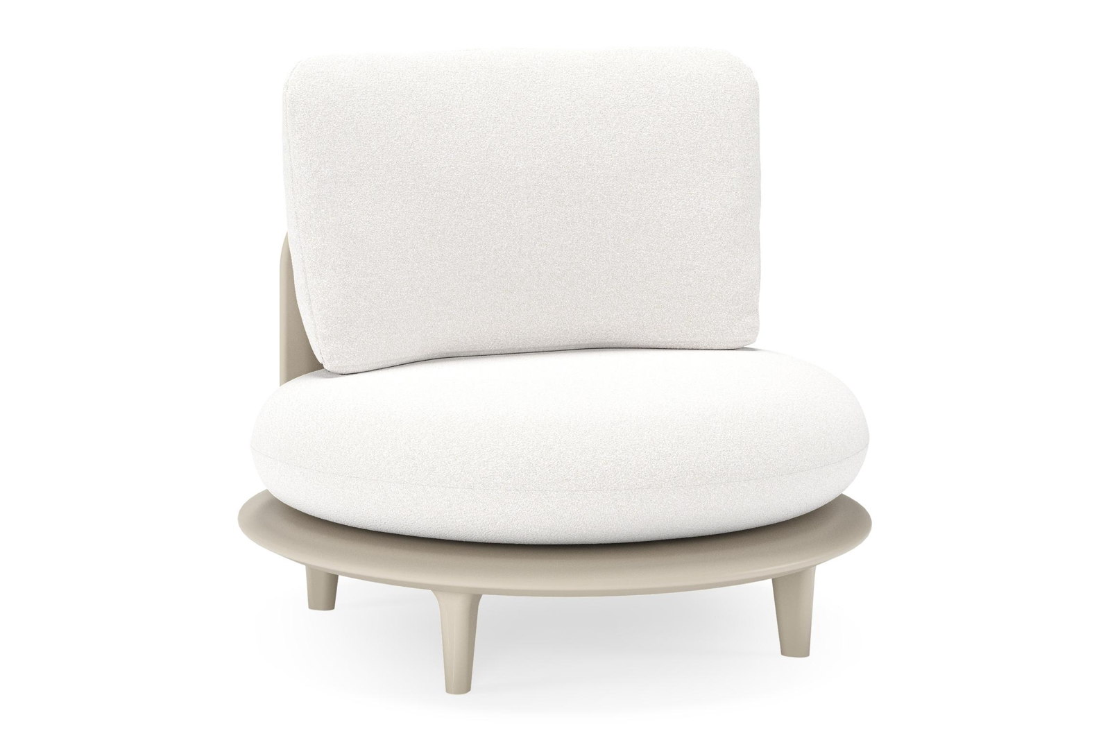 Bomero loungestoel in beige aluminium met soul optik all weather solica kussen