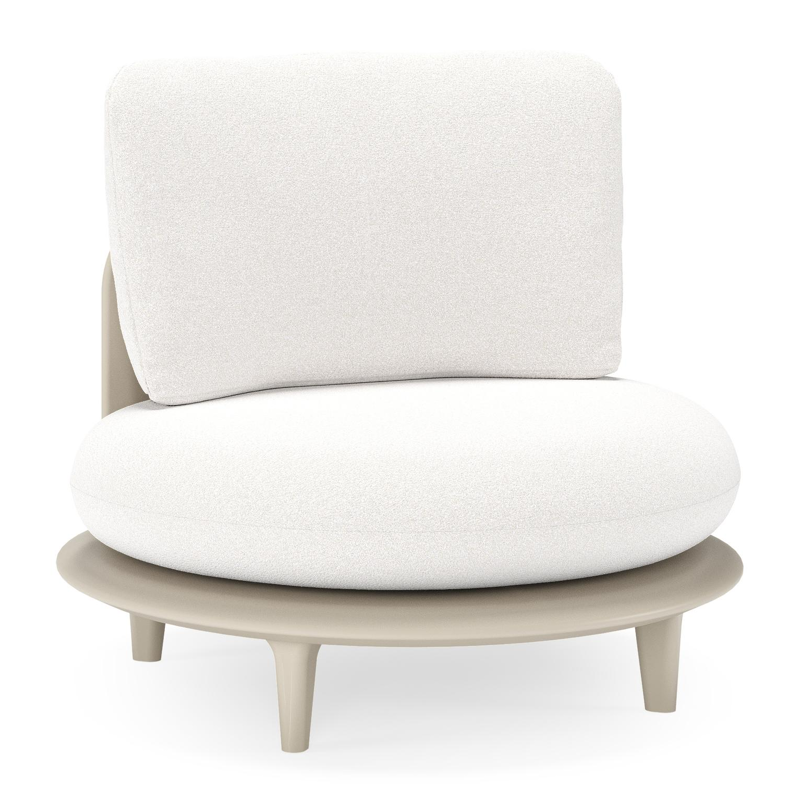 Bomero loungestoel in beige aluminium met soul optik all weather solica kussen